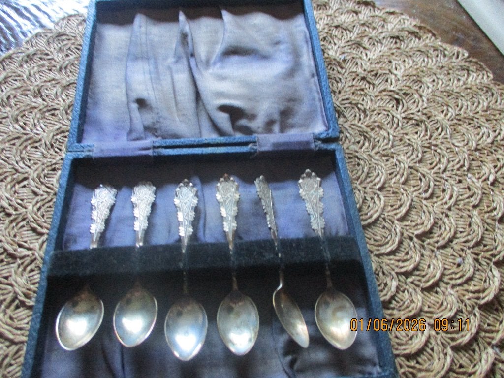 6 zilveren lepeltjes, Antiek en Kunst, Ophalen of Verzenden, Zilver