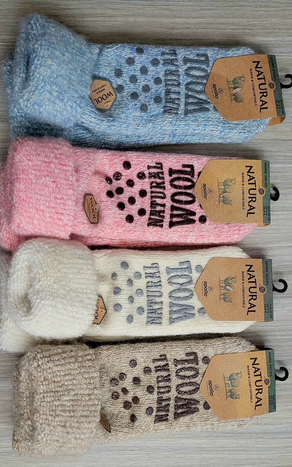 Apollo Natural Wool Huissokken - Warm & Comfortabel, Sokken en Kniesokken, Beige, Maat 35 t/m 38, Nieuw