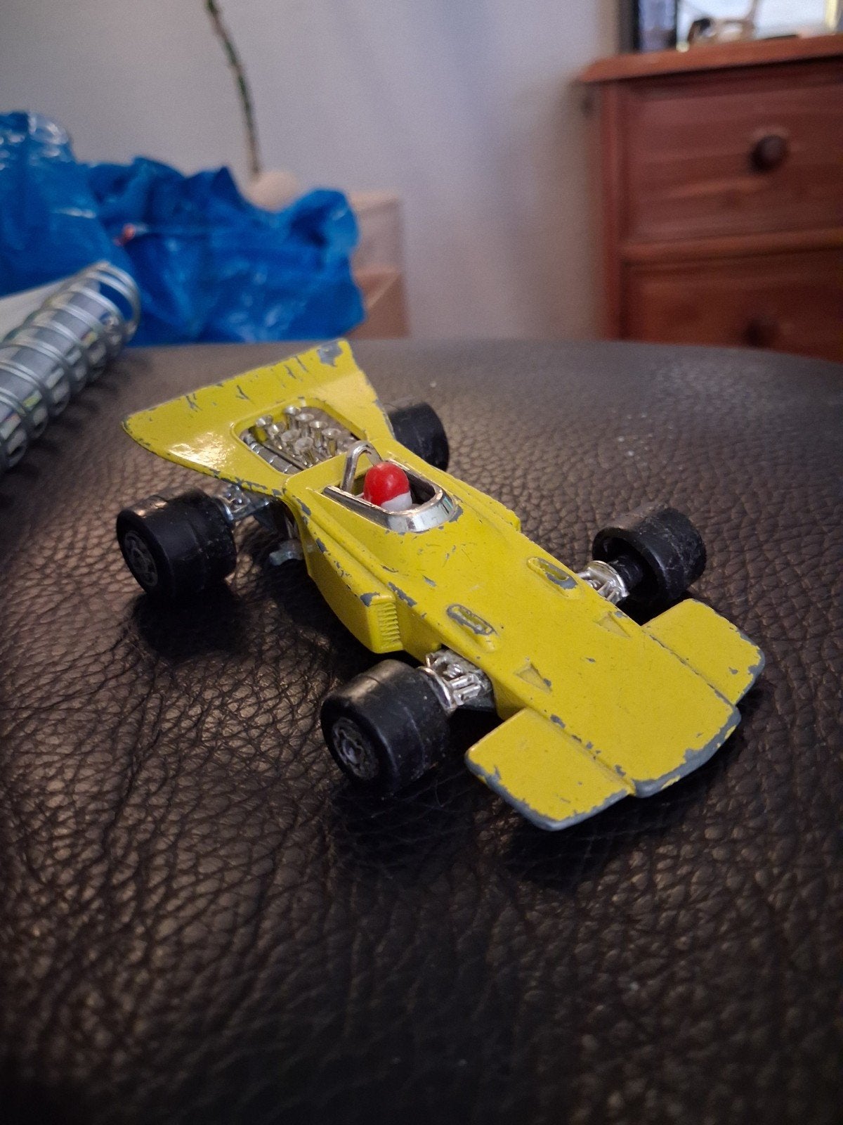 Vintage Matchbox Formule 1 Raceauto - Geel (1971), Ophalen of Verzenden, Gebruikt