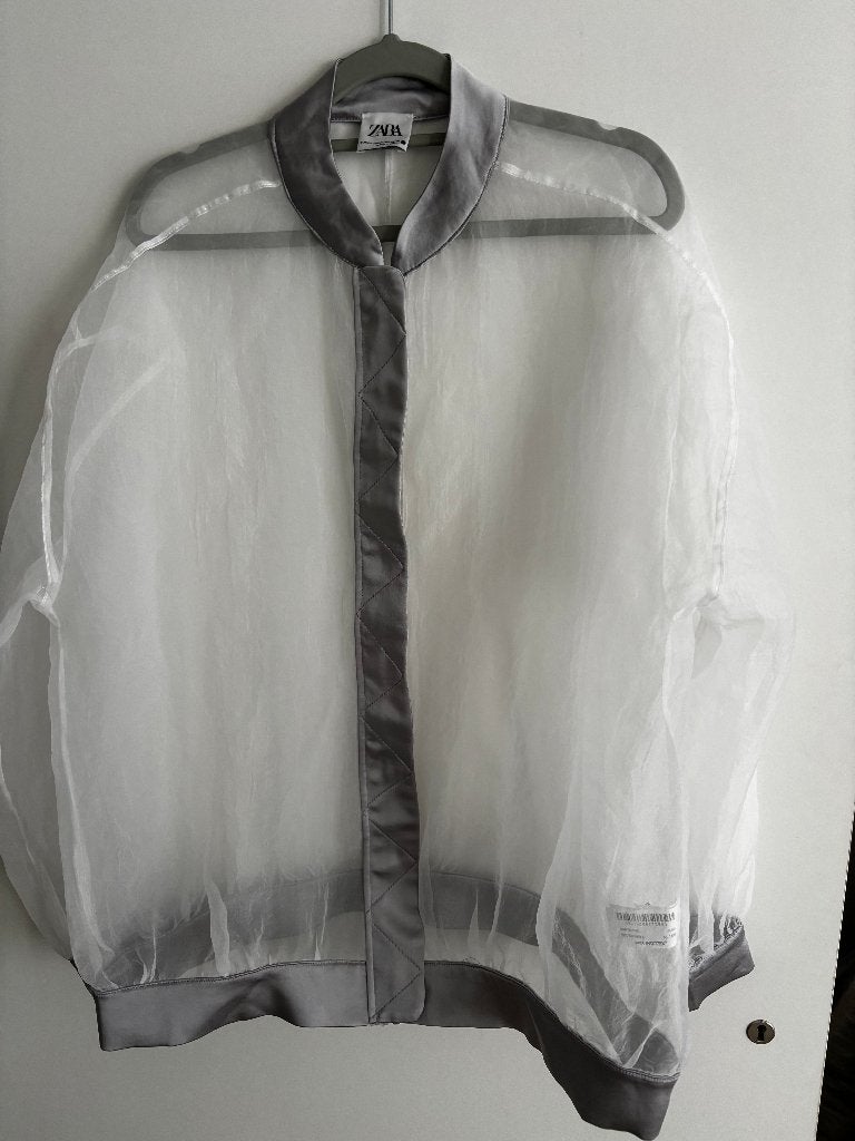 Witte organza blouse bomber jacket Zara, Kleding | Dames, Blouses en Tunieken, Maat 42/44 (L), Nieuw, Ophalen of Verzenden, Wit
