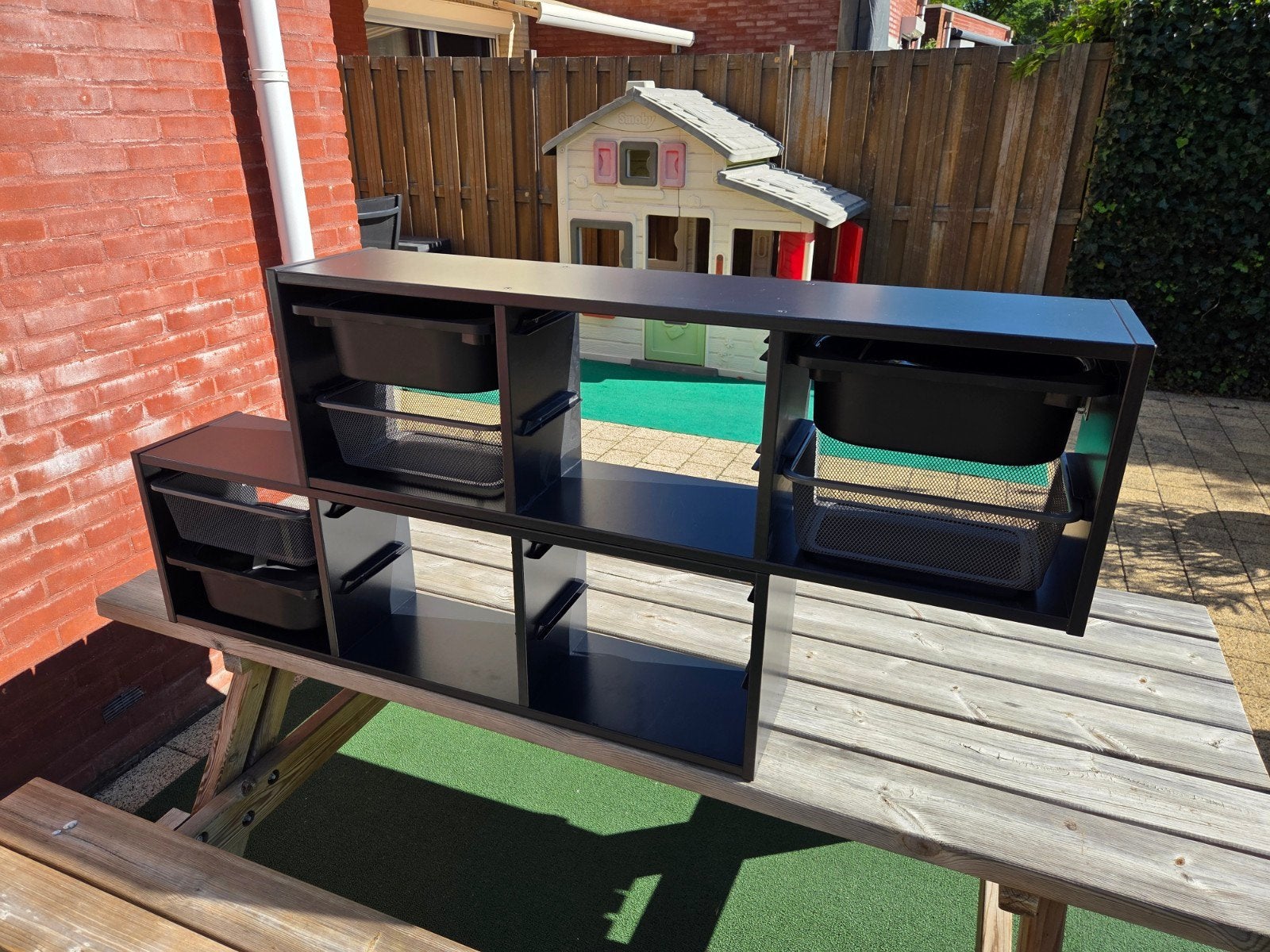 2 zwarte IKEA ophang kasten/rekjes met lades, Huis en Inrichting, Ophalen, Gebruikt