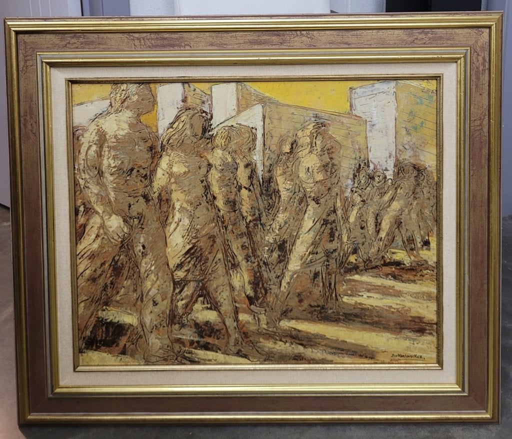 Jos VAN LANCKER, Folksong, Ophalen of Verzenden, Origineel werk, Olieverf, Doek