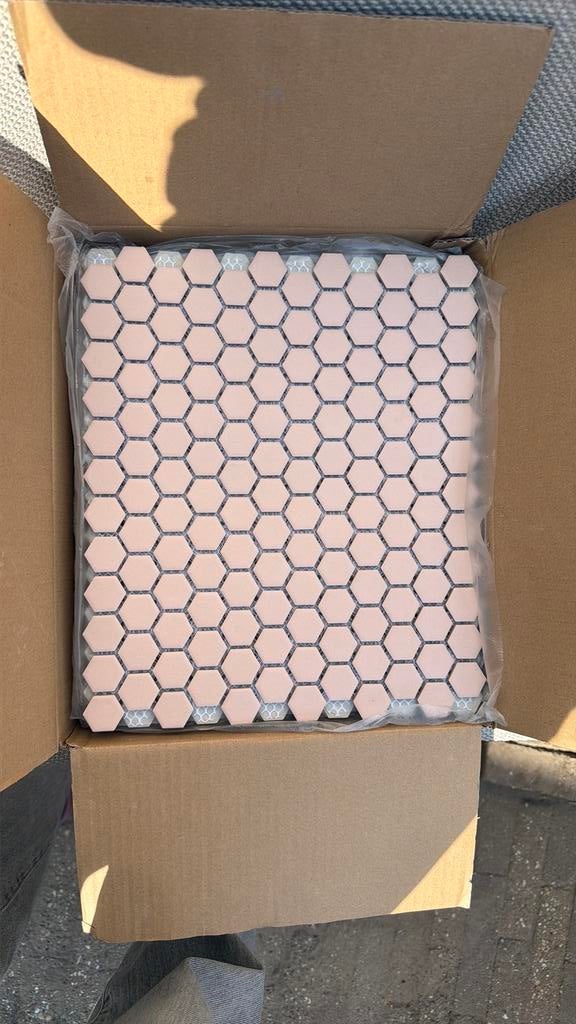 Mosaic factory tegels Hexagon Royal Peach, Ophalen, Minder dan 20 cm, Zo goed als nieuw, Minder dan 5 m²