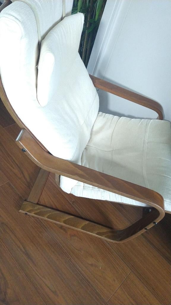 Ikea Relaxstoel Poang creme kleur, Huis en Inrichting, Fauteuils, Ophalen, Gebruikt, 75 tot 100 cm, Stof