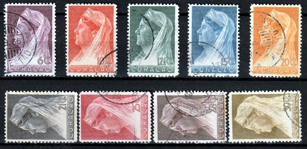 Curaçao NVPH 126/34, Ophalen of Verzenden, Gestempeld