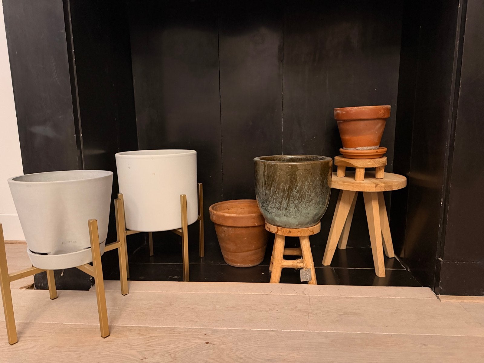 Diverse potten en potkrukken (9 stuks), Overige materialen, Gebruikt, Rond, Binnen