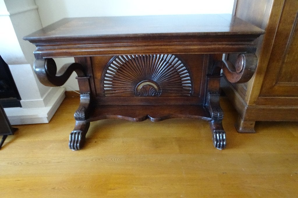 Antieke sidetable met losse spiegel, Ophalen