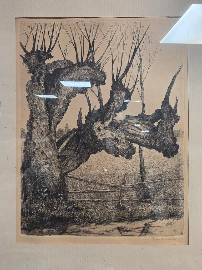 Niesen schilderij ca. 1920, Ingelijst, Overige technieken, Ophalen of Verzenden, Landschap