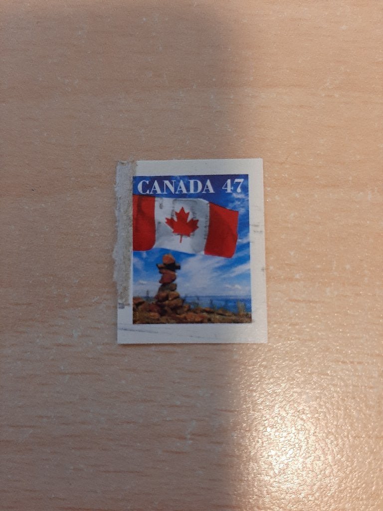 2000 Canada vlag en inukshuk, Verzenden, Gestempeld, Noord-Amerika