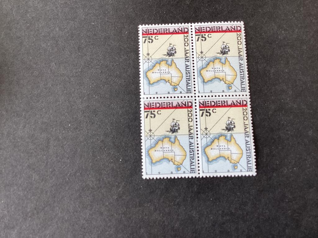 1988, 200 jaar Australië, 1411/ blok van 4, Postzegels en Munten, Postzegels | Nederland, Verzenden, Na 1940, Postfris