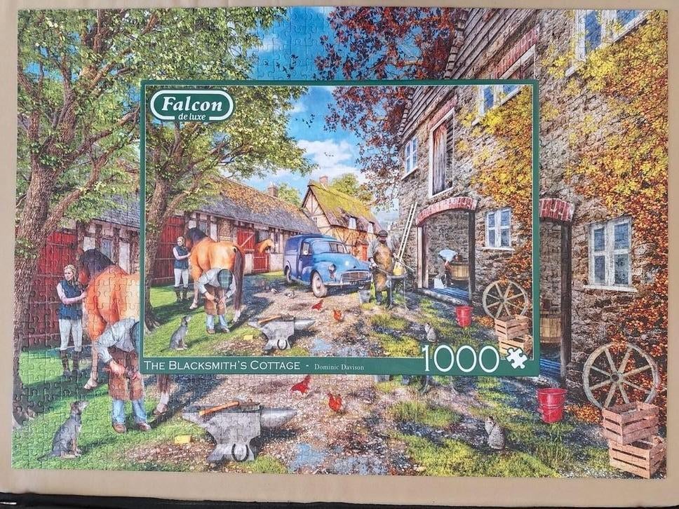 Falcon de Luxe Puzzel: The Blacksmith's Cottage 1000 stukjes, Hobby en Vrije tijd, Ophalen of Verzenden, 500 t/m 1500 stukjes