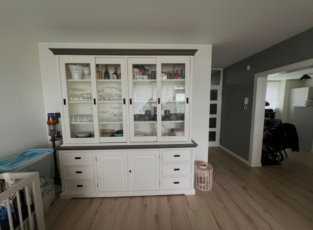 Buffetkast Riverwoods - ClearWhite/Rustic Grey, Huis en Inrichting, Kasten | Buffetkasten, Ophalen, Gebruikt, Met deur(en), 200 cm of meer