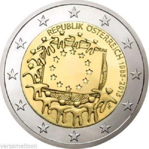 VERSCHILLENDE 2 EURO MUNTEN 30 JAAR EUROPESE VLAG BIJ JOHN, Verzenden, Overige landen, 2 euro, Losse munt