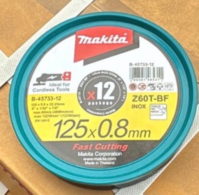 20x Makita doorslijpschijf 125x0.8mm RVS Inox (12 stuks per, Onbekend, Nieuw, Ophalen of Verzenden, Onbekend