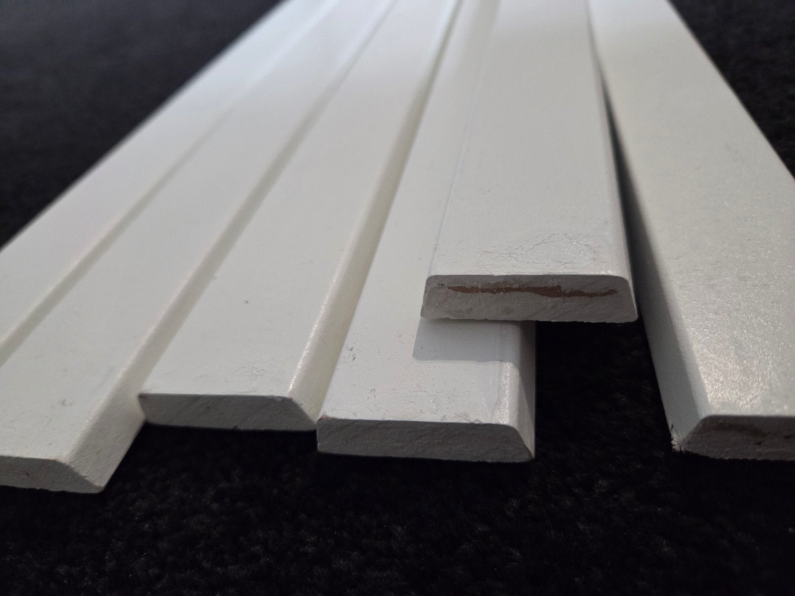 MDF koplat schuin wit voorgelakt 12x45x4880mm, Tuin en Terras, Terrasdelen en Vlonders, Ophalen, Nieuw