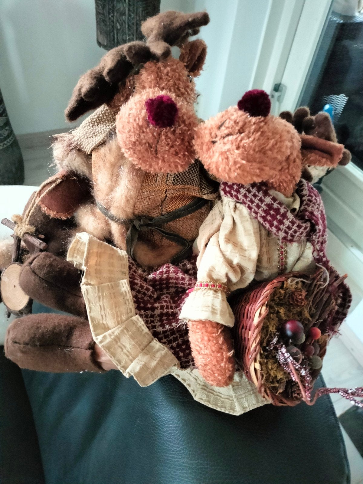 2 SCHATTIGE RENDIEREN, Ophalen of Verzenden, Stoffen beer, Overige merken
