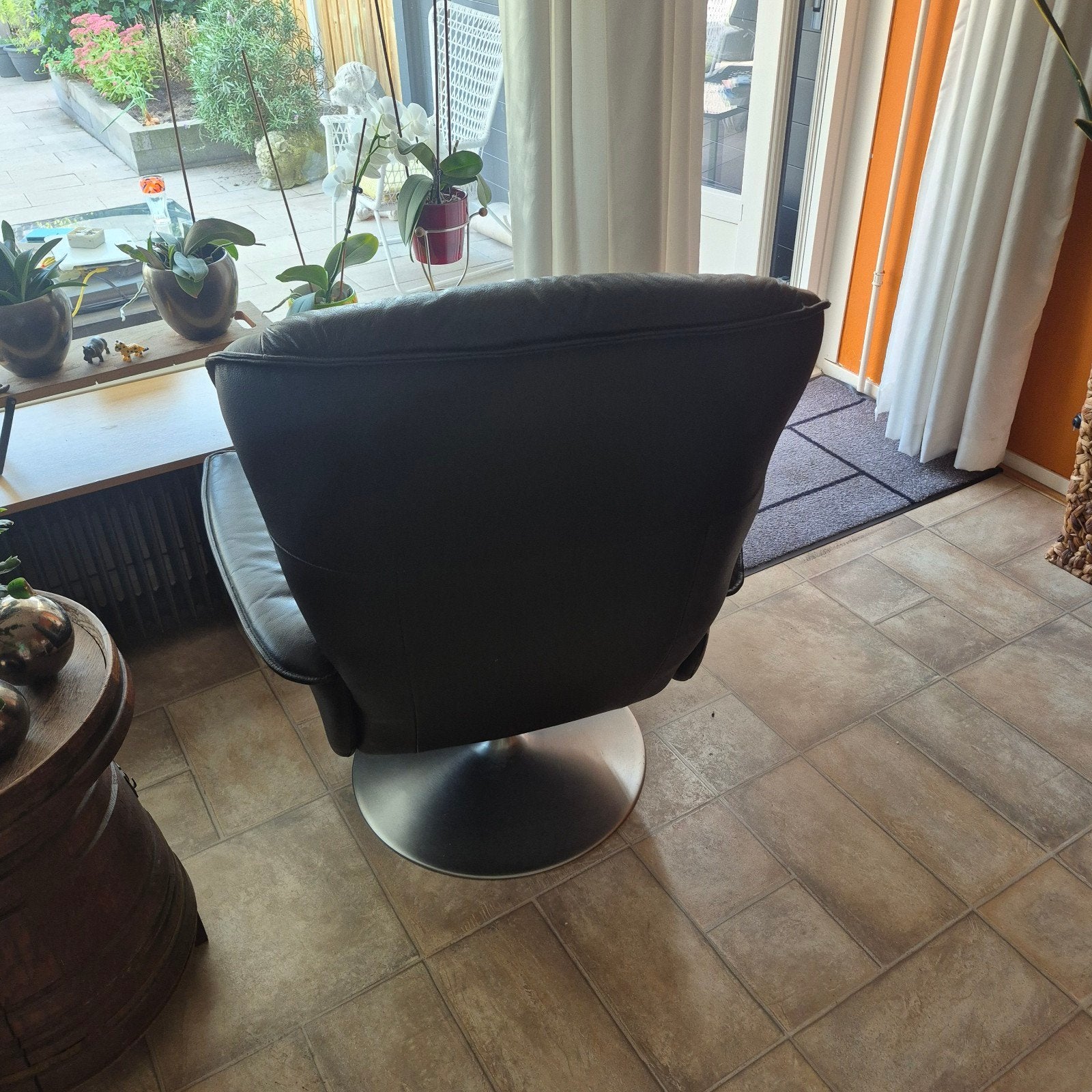 Leren relaxfauteuil - Zwart, Ophalen, Gebruikt, Zwart, Leer