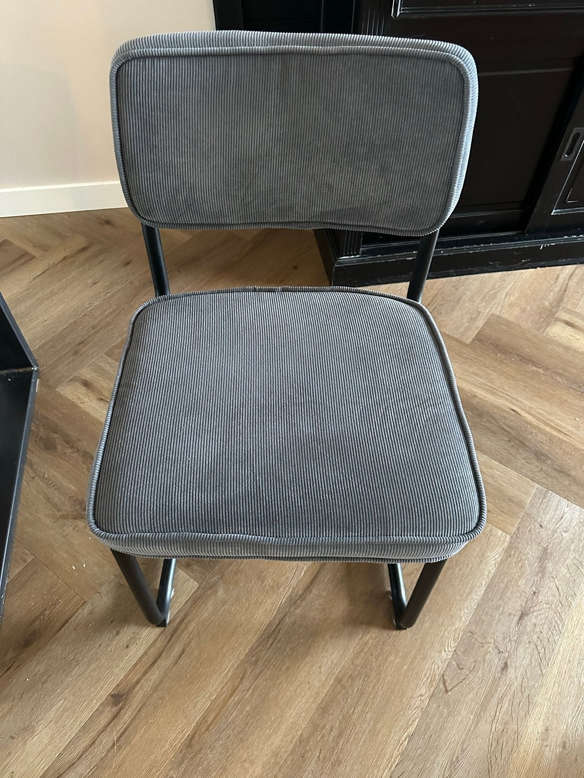 6 Eettafelstoelen Rib Grijs - Comfortabel en Stijlvol, Gebruikt, Ophalen of Verzenden, Vijf, Zes of meer stoelen, Stof
