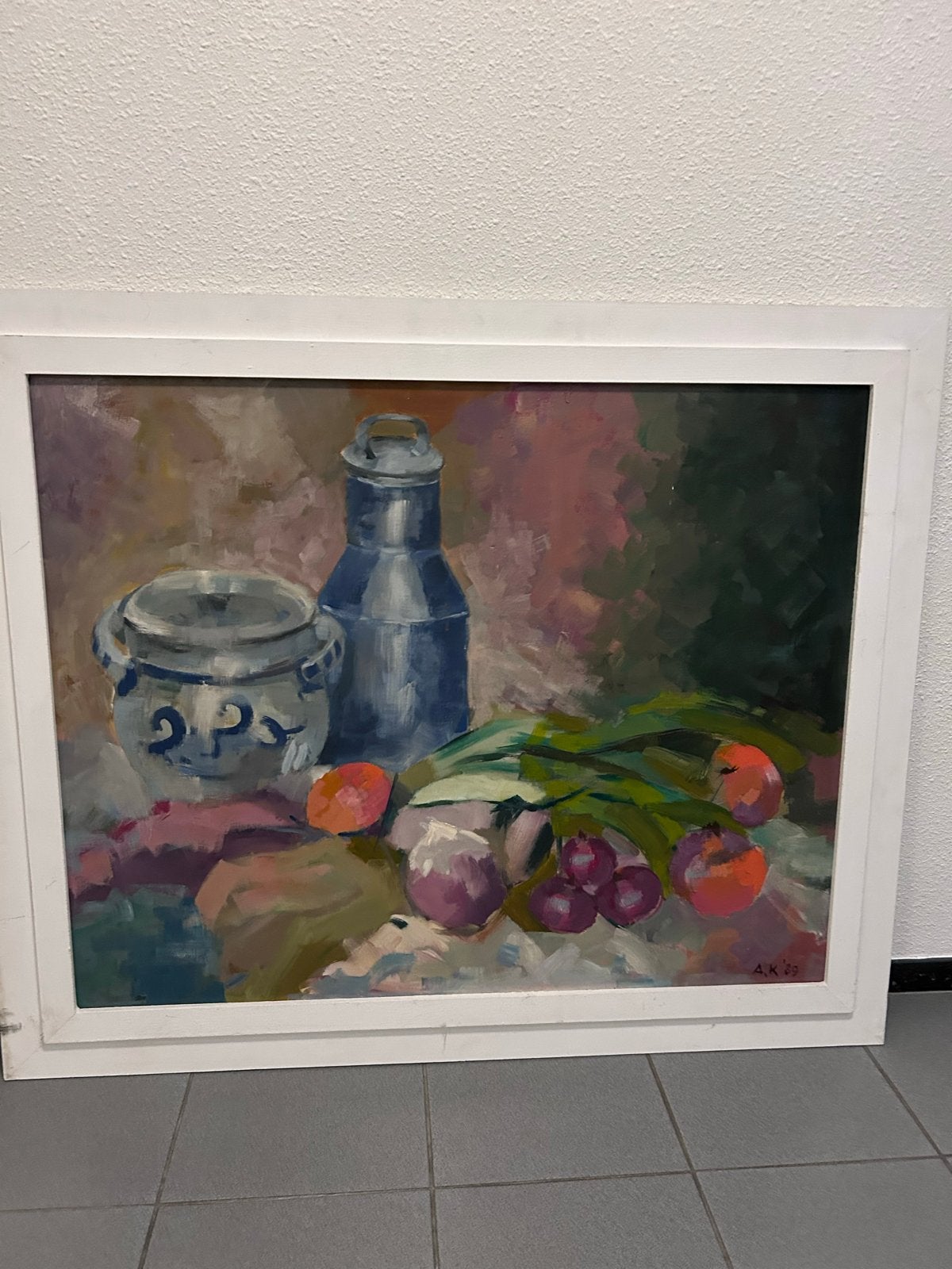 Stilleven met fruit, groenten en kruiken, Ophalen, Doek, Realistisch, Stilleven