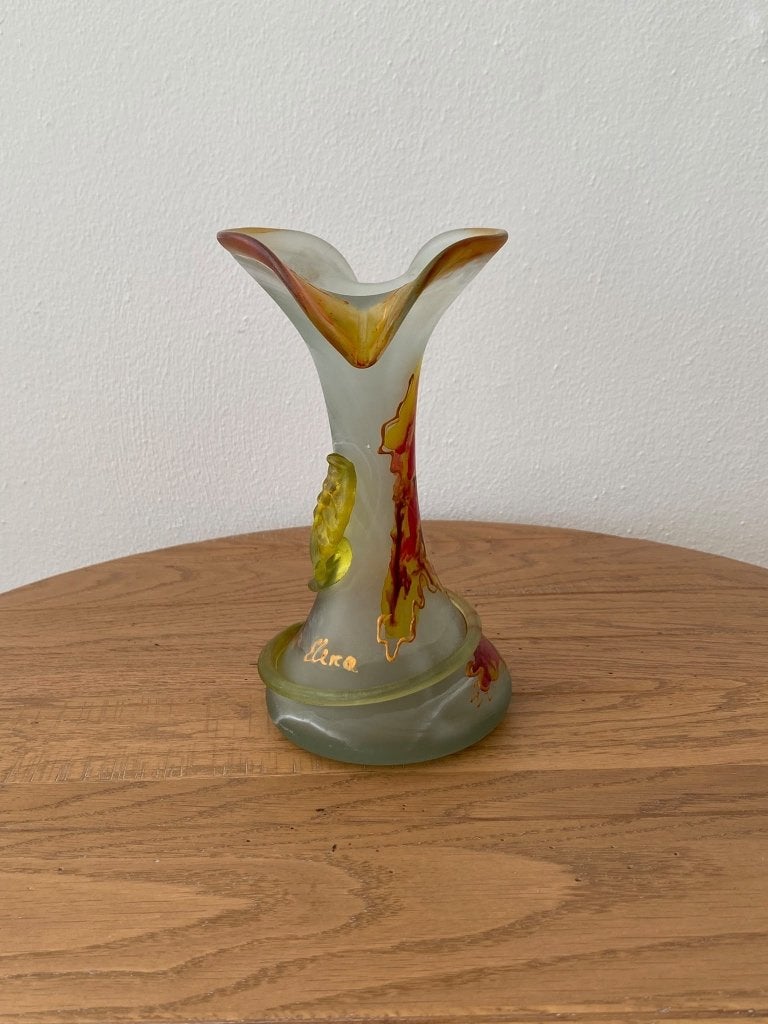 Unieke handgeblazen vintage polychrome vaas, Antiek en Kunst, Ophalen of Verzenden