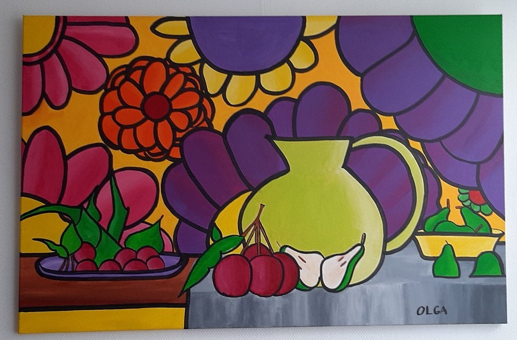 Schilderij met titel Tafeltje Dekje, Ophalen