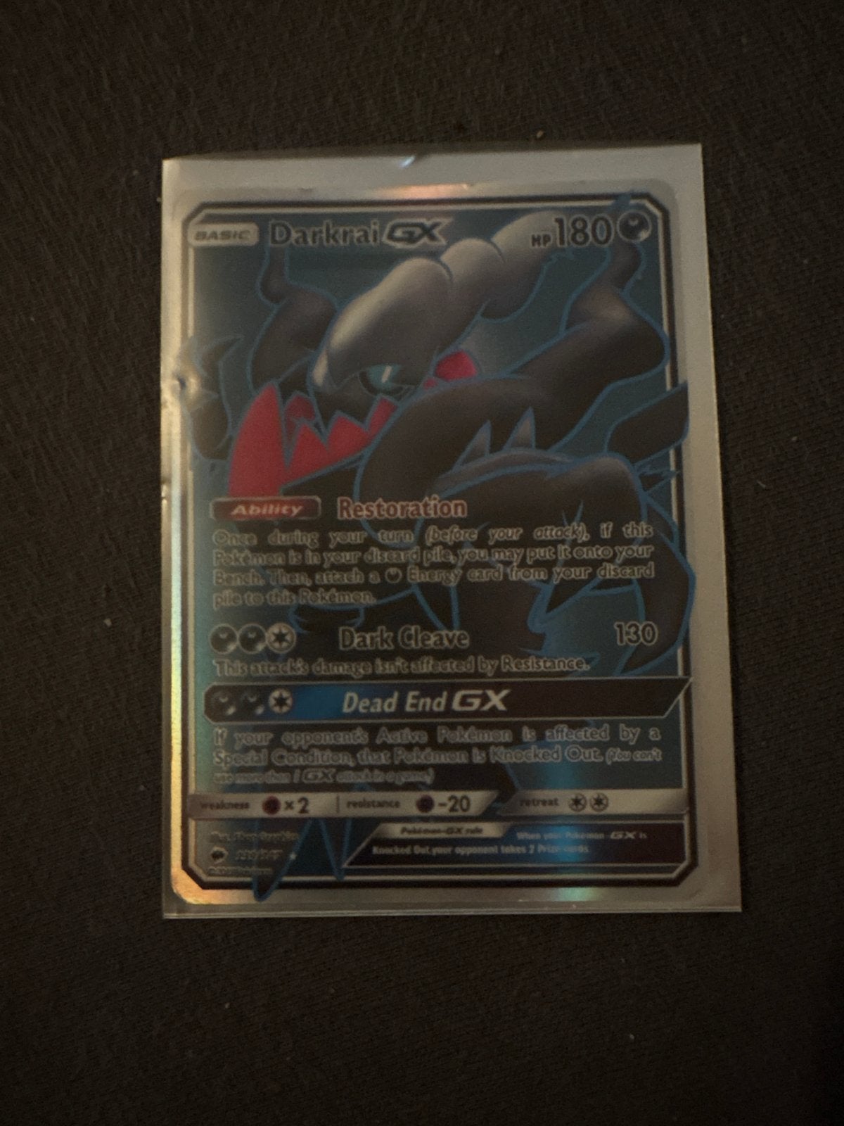 Darkrai GX Pokémon Kaart - Zo goed als nieuw, Ophalen of Verzenden, Zo goed als nieuw, Losse kaart