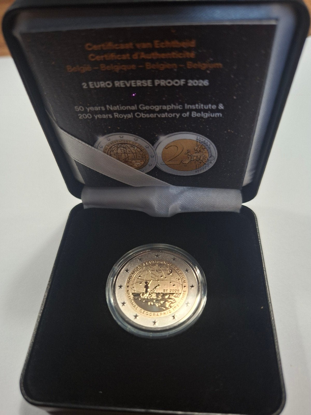 2 Euro Reverse Proof 2026 België - Sterrenwacht, Ophalen of Verzenden, België, 2 euro, Losse munt
