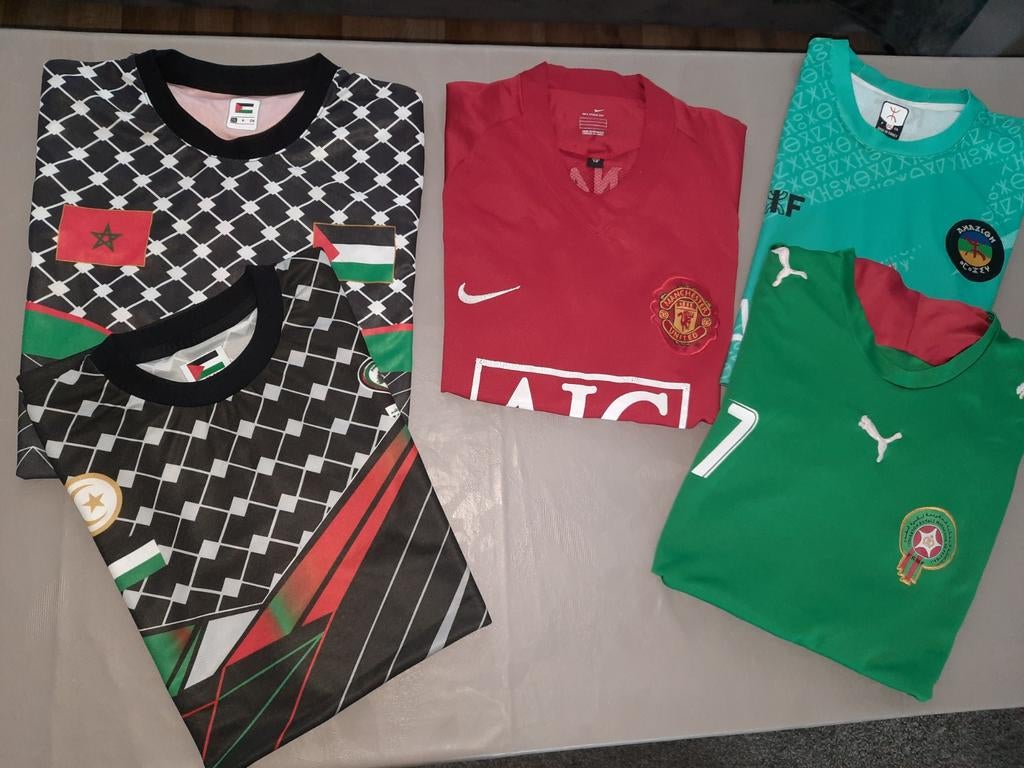 Voetbalshirts: Manchester United, Marokko, Palestina, Maat M, Ophalen of Verzenden, Zo goed als nieuw, Shirt