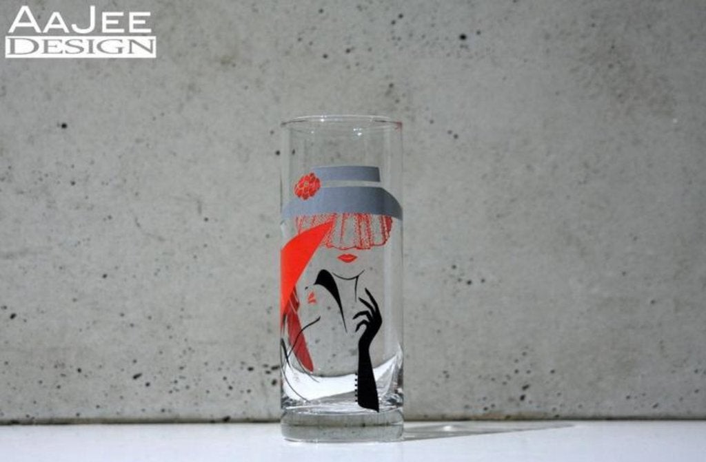 Vintage longdrinkglas – Dema glass Canada – Panache – 80's, Ophalen of Verzenden, Zo goed als nieuw, Frisdrankglas