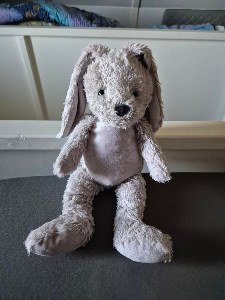Kruidvat - Knuffel Konijn Grijs, Kinderen en Baby's, Ophalen of Verzenden, Nieuw, Konijn