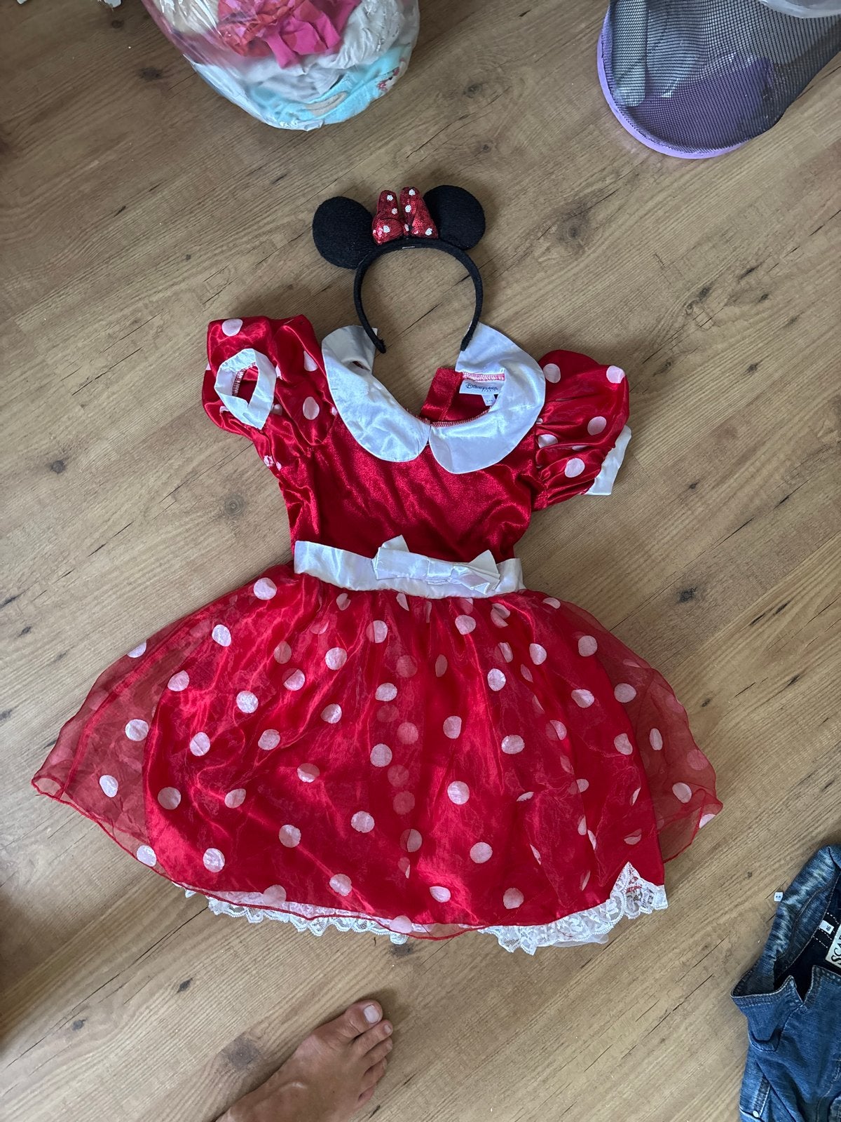 Minnie Mouse jurk Disneyland Paris - Maat 8 jaar, Ophalen of Verzenden, Gebruikt, 122 t/m 128, Meisje