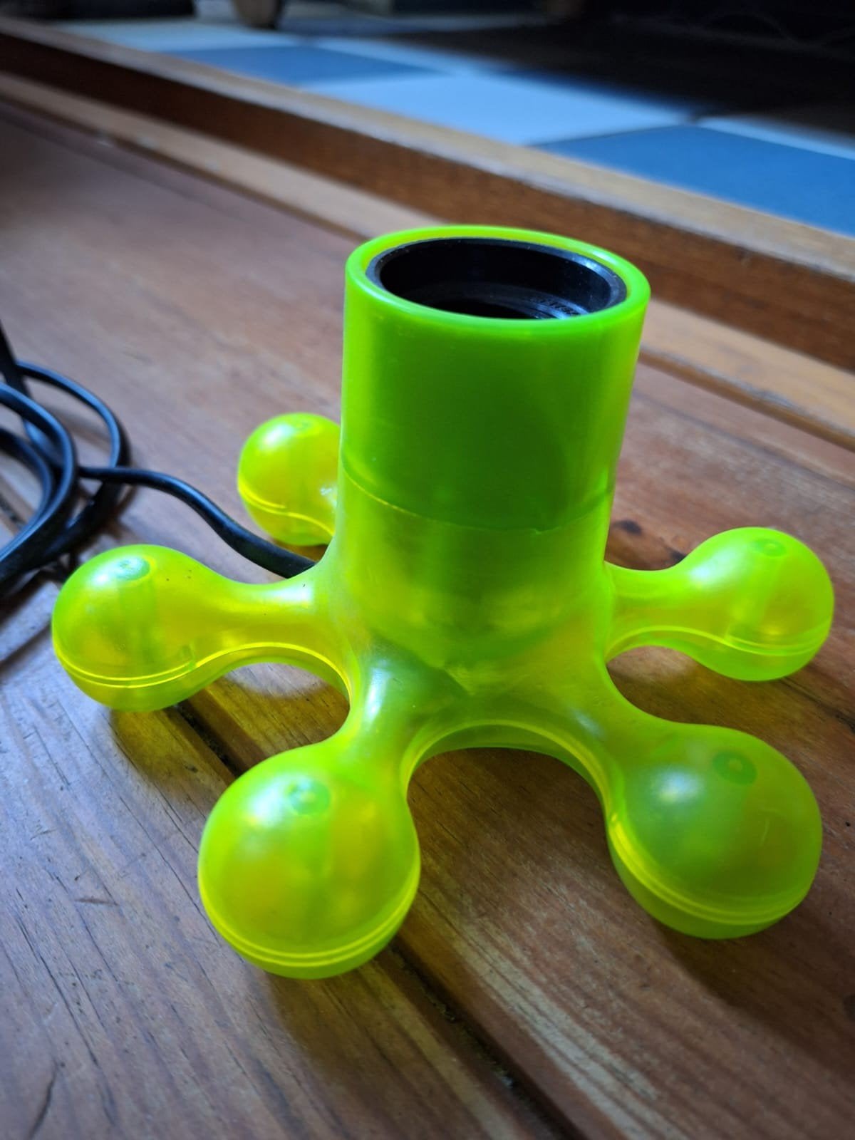 Handgeschilderde Art Bulb met Groene Voet - Nieuw, Met schakelaar, Overige merken, Meerkleurig, Nieuw