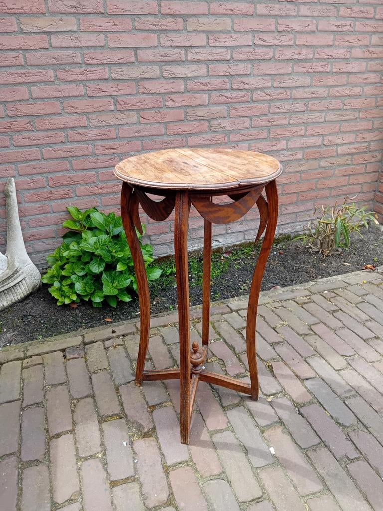 Houten Bijzettafeltje plantentafel hal tafel, Ophalen, Rond, Minder dan 55 cm
