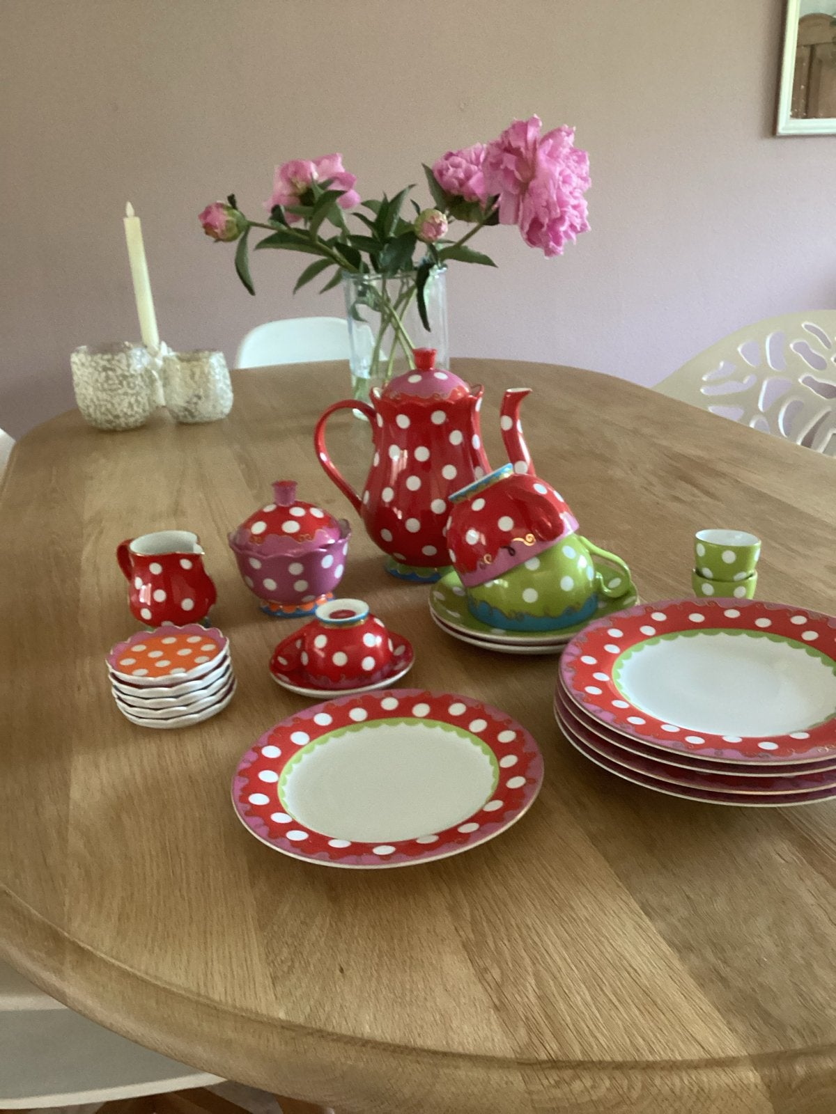 Douwe Egberts Oilily Servies - Compleet en Kleurrijk, Huis en Inrichting, Keuken | Servies, Ophalen, Gebruikt, Overige stijlen