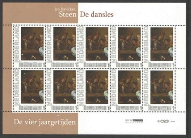 4 Jaargetijden Vel De dansles, Postzegels en Munten, Postzegels | Nederland, Ophalen of Verzenden, Postfris
