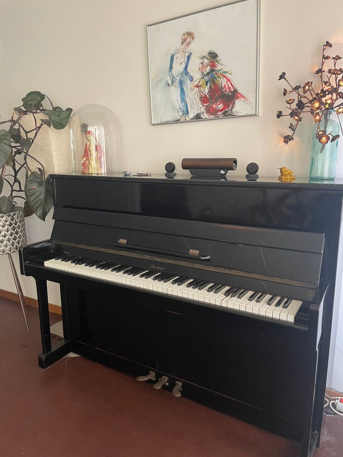 Piano Bechner, Muziek en Instrumenten, Piano's, Ophalen, Gebruikt, Zwart