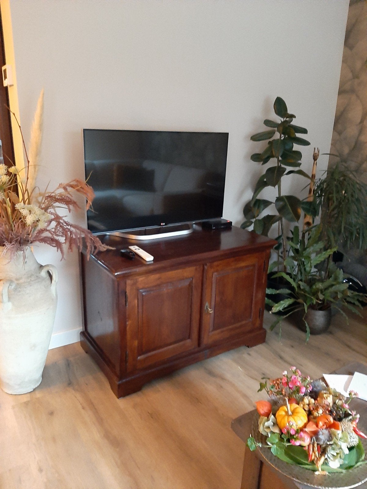 Donker teak tv-meubel 105x58x70 cm., Ophalen of Verzenden