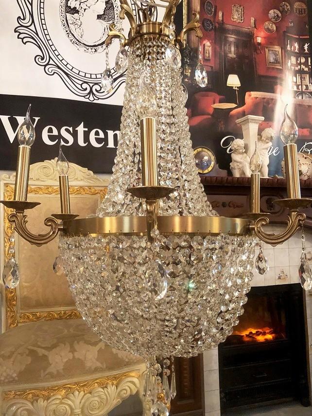 Groot kristallen kroonluchter swarovski zakkroonluchter, Huis en Inrichting, Lampen | Kroonluchters, Ophalen, Zo goed als nieuw