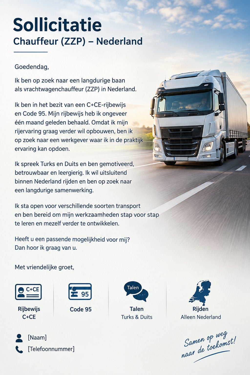 Vrachtwagenchauffeur CE, Overige niveaus, 33 - 40 uur, Vakantiewerk, Starter