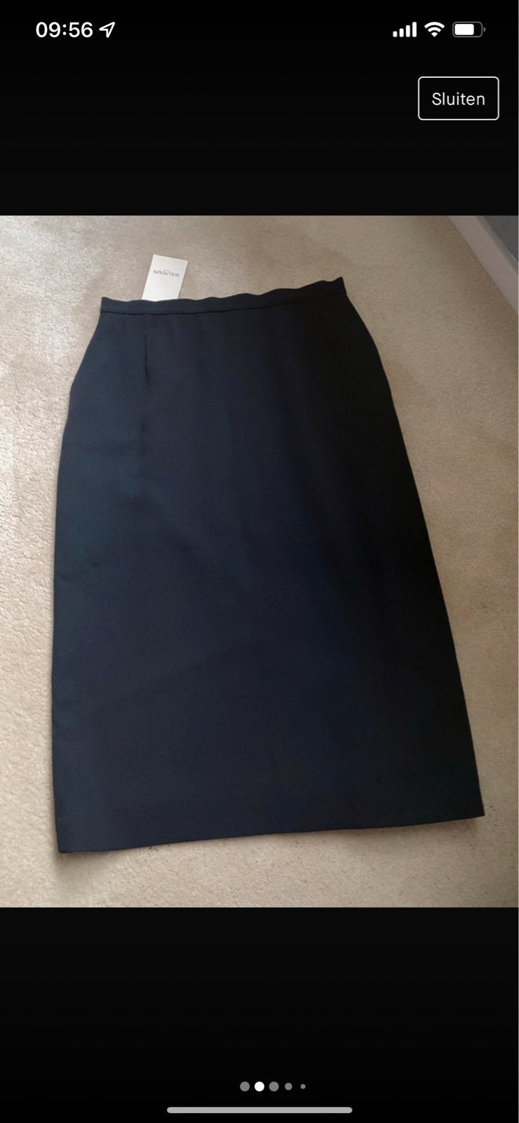 Balmain Paris Zwarte Midi Rok - Maat 38, Zwart, Nieuw, Onder de knie, Ophalen