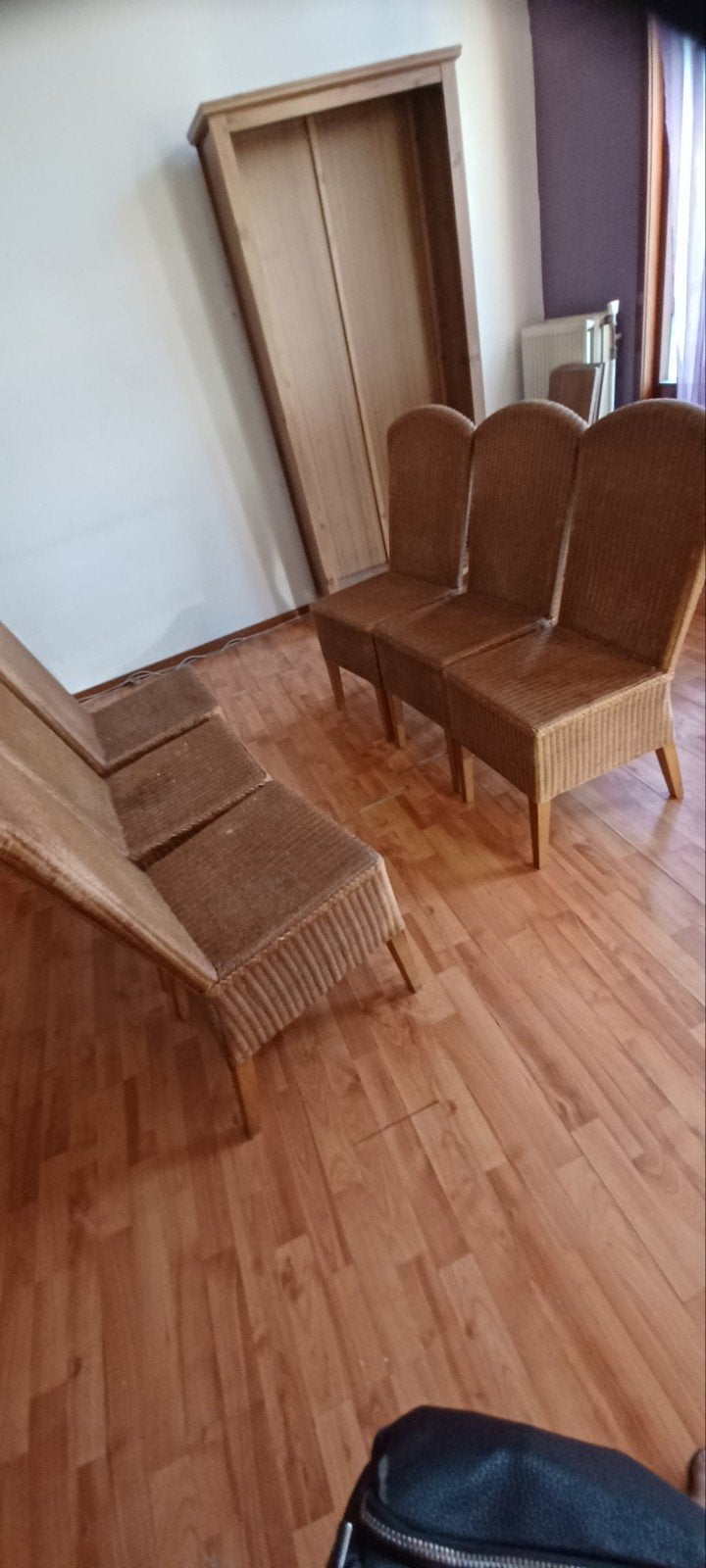 Set van 6 rieten gebruikte " loom "stoelen -, Ophalen, Gebruikt, Bruin, Vijf, Zes of meer stoelen