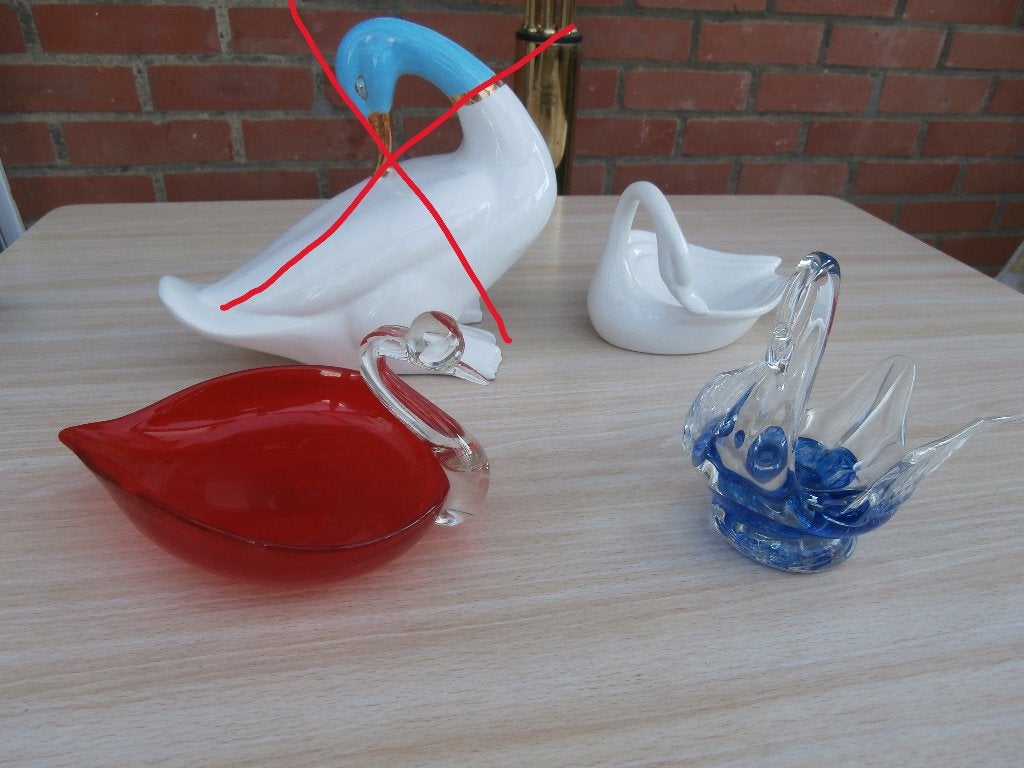 lot eenden in porselein en glas, Ophalen of Verzenden, Gebruikt