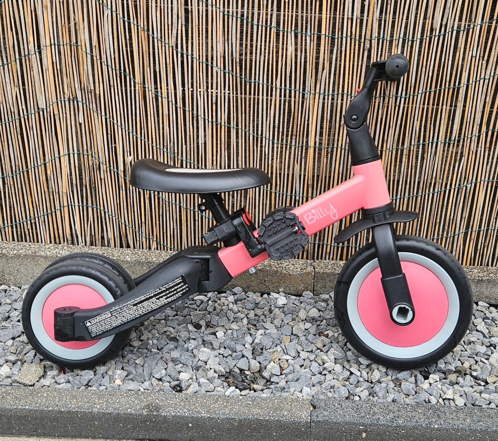 Billy loopfiets 4-in-1 roze - Loopfiets en driewieler, Kinderen en Baby's, Speelgoed | Buiten | Voertuigen en Loopfietsen, Zo goed als nieuw
