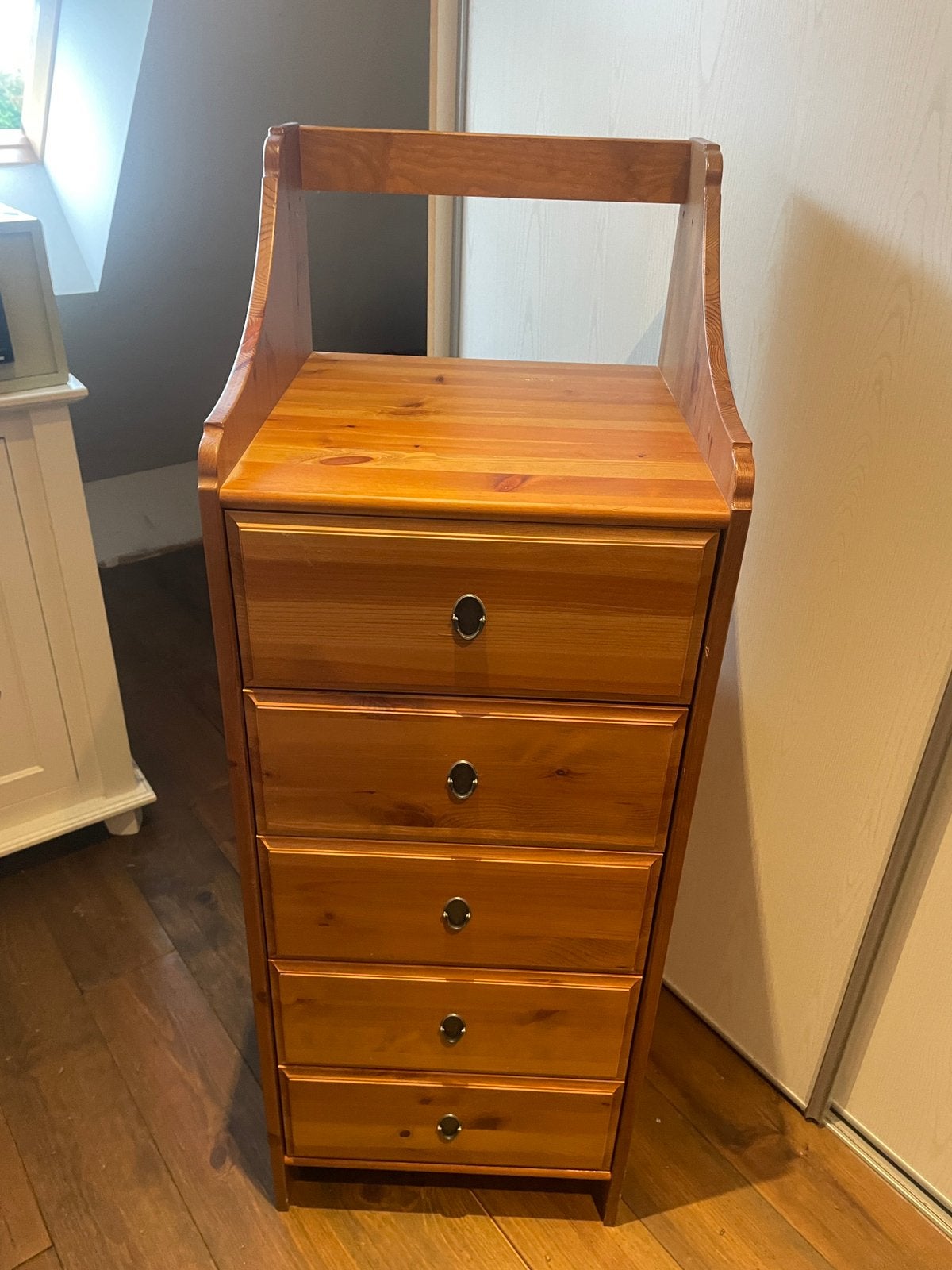 Massief houten ladekast / commode met 5 lades, Ophalen, Minder dan 50 cm, 5 laden of meer, Zo goed als nieuw