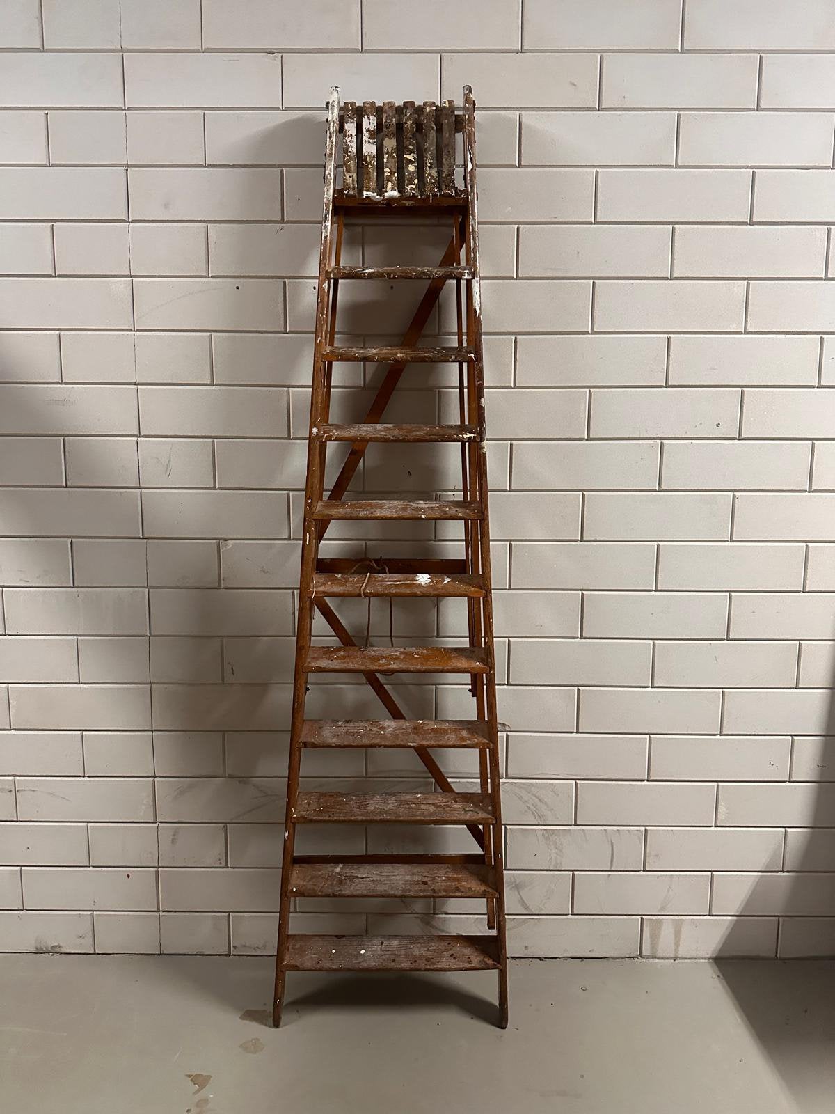 Vintage schilders trap, Ophalen, Gebruikt, Trap, 2 tot 4 meter