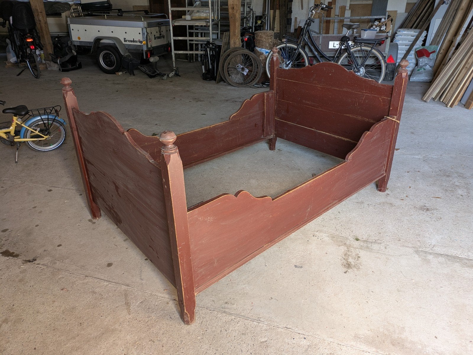 bed twijfelaar kleur bruin/rood, Ophalen, Gebruikt, 190 cm of minder, 120 cm