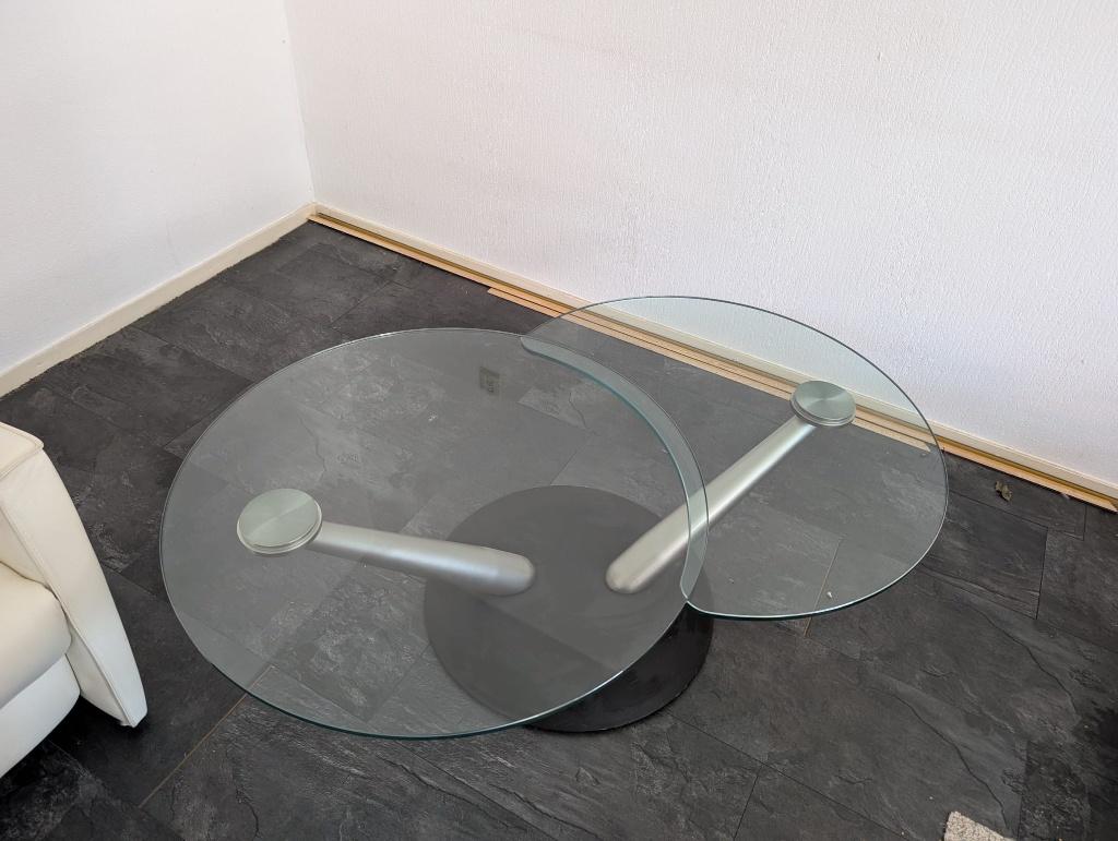 Naos Italia design salontafel, “yin-yang” vormgeving, Ophalen, 100 tot 150 cm, 50 tot 100 cm, Glas