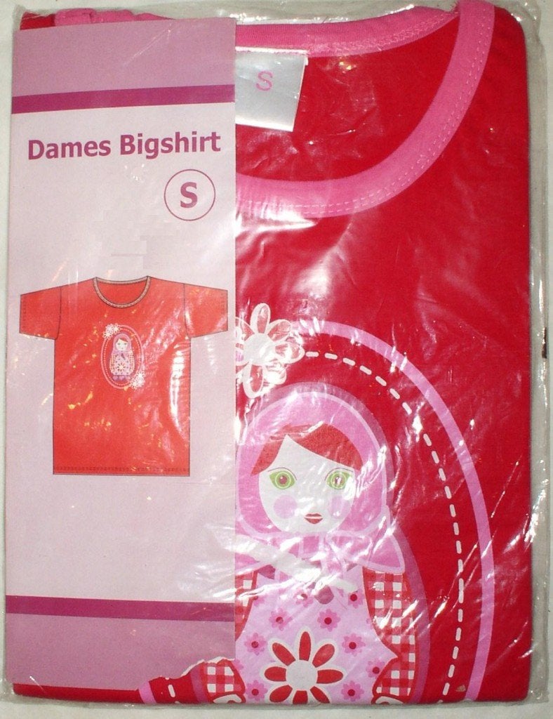 dames nachthemd bigshirt met matroesjka print maat S, Ophalen of Verzenden, Nieuw, Maat 36 (S)