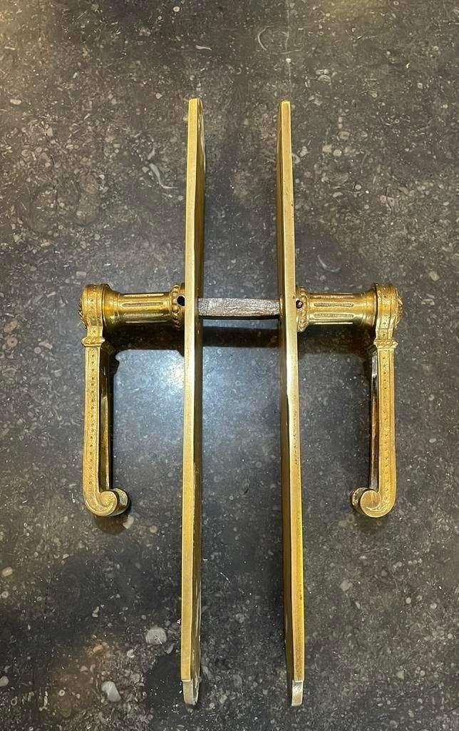 1xChique set Deurklink met Schild, Antiek 100 JAAR OUD klink, Ophalen of Verzenden