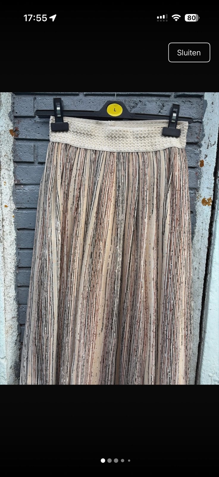 Anna Maxi Rok met Strepen en Gehaakte Tailleband, Kleding | Dames, Rokken, Meerkleurig, Maat 42/44 (L), Ophalen of Verzenden, Zo goed als nieuw